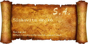 Siskovits Anikó névjegykártya